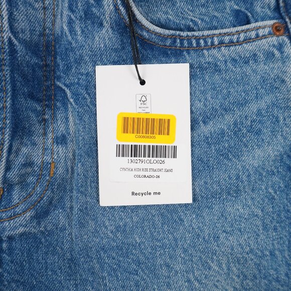 Reformation Cynthia High-Rise Straight Jeans In Colorado - Women's Size 26 NWT - Picture 11 of 11